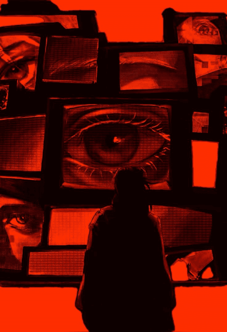 Abstract glitch-style illustration representing an AI agent gaining access to sensitive data