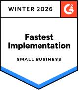 G2 Fastest Implementation Winter 2026 badge