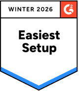 G2 Easiest Setup Winter 2026 badge
