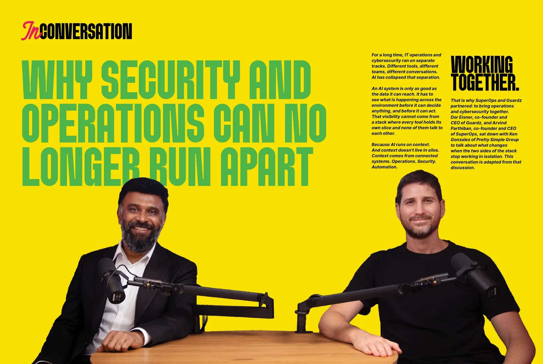 In Conversation: Arvind Parthiban and Dor Eisner at a podcast table