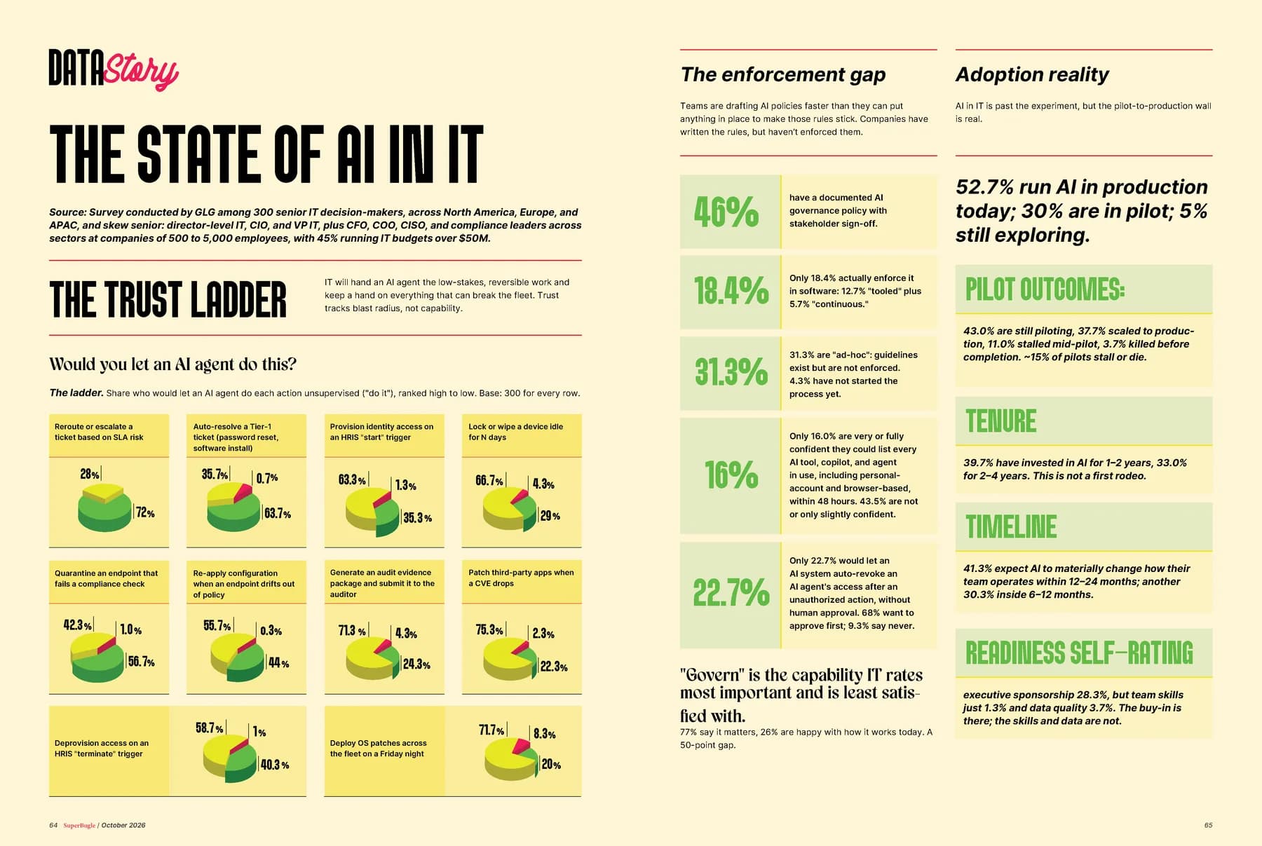 Data Story: The State of AI in IT, with charts from the survey